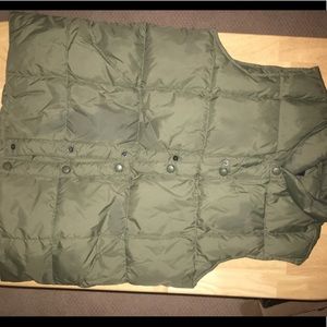 olive green lands end puffer vest
